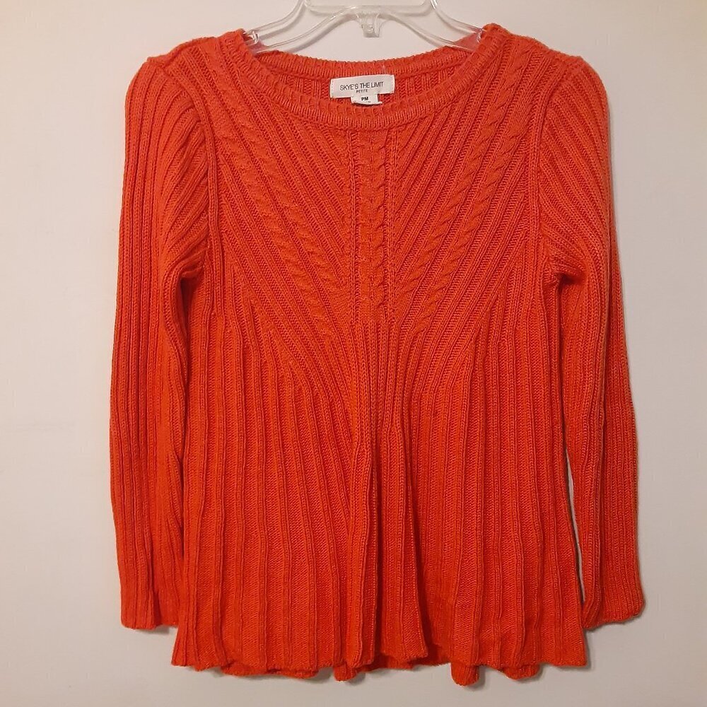 Skye's The Limit (PM) Orange Heavy Weight Sweater w/Long Sleeves & Scoop Neck